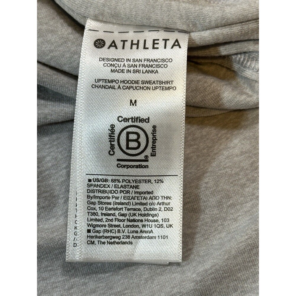 Athleta Women's Norwegian Grey Uptempo Hoodie Sweatshirt Size Medium - Picture 9 of 12